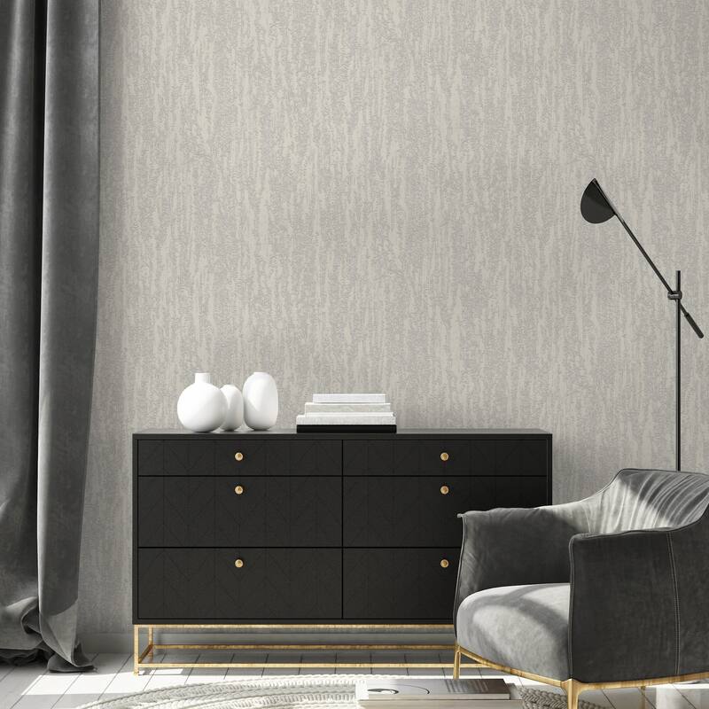 Urban Chic Metallic Accent Modern Abstract Wallpaper - Silver