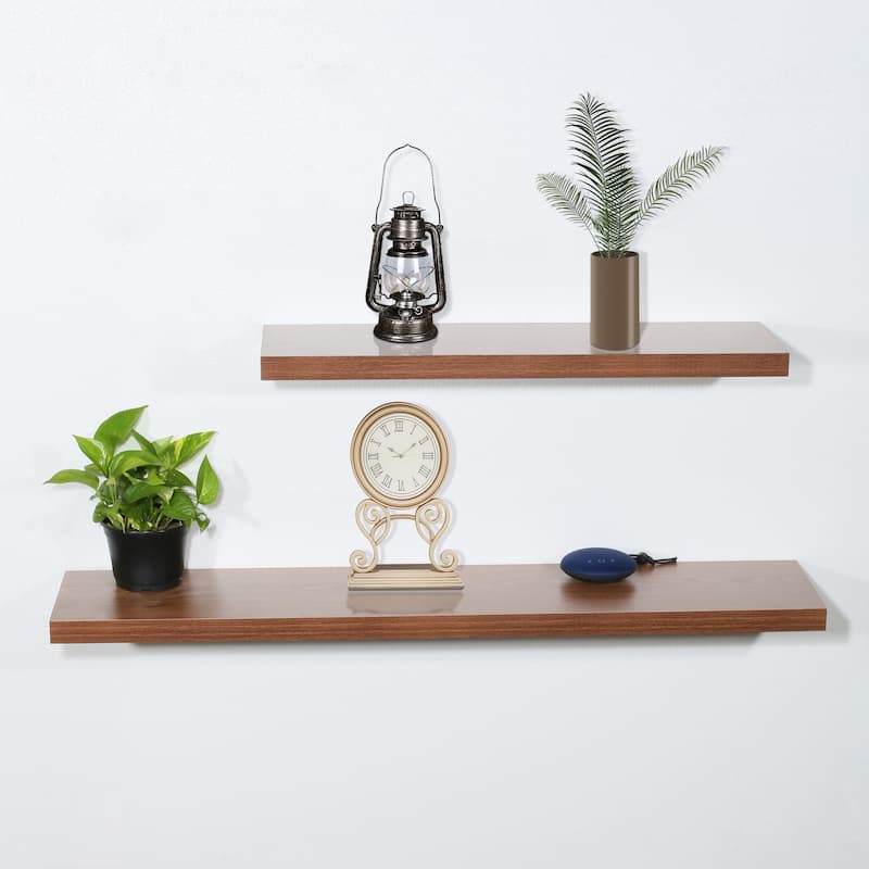 Alisa Set of 2 JD Walnut Floating Shelf - 31.5"/47.25"*9.25"*1.5"