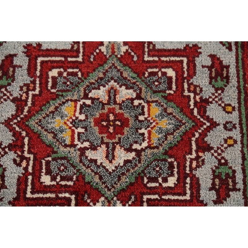 Heriz Serapi Indian Accent Rug Hand-Knotted Wool Carpet - 3'1"x 4'11"