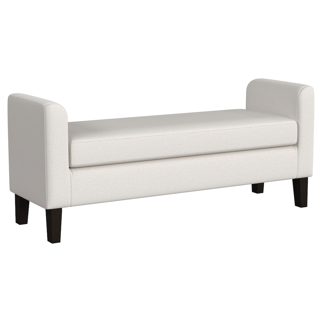 Rex Fabric Upholstered Accent Bench with Armrests Vanilla - 60.25'' X 20.50'' X 25.25''