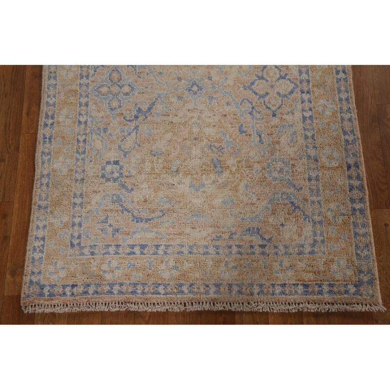 Muted Oushak Oriental Area Accent Rug Hand-Knotted Wool Carpet - 2'11" x 3'10"