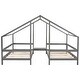 preview thumbnail 9 of 18, Double Twin Size Triangular House Beds, Wooden Twin Platform Bed Frame with Built-in Desk & Guard Rails, No Spring Box Required
