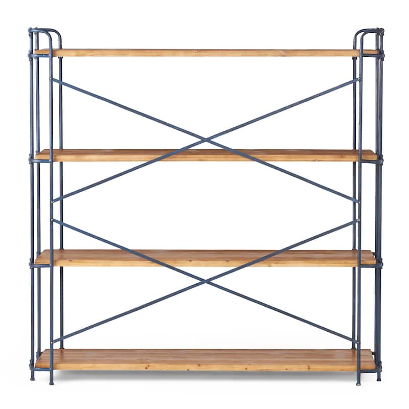 Yorktown Industrial 4-shelf Firwood Bookcase by Christopher Knight Home