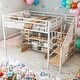 preview thumbnail 2 of 26, Metal Storage Full Size Loft Bed with Storage Table and Shelves