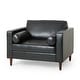 preview thumbnail 6 of 37, Malinta Contemporary Faux Leather Cushioned Club Chair by Christopher Knight Home