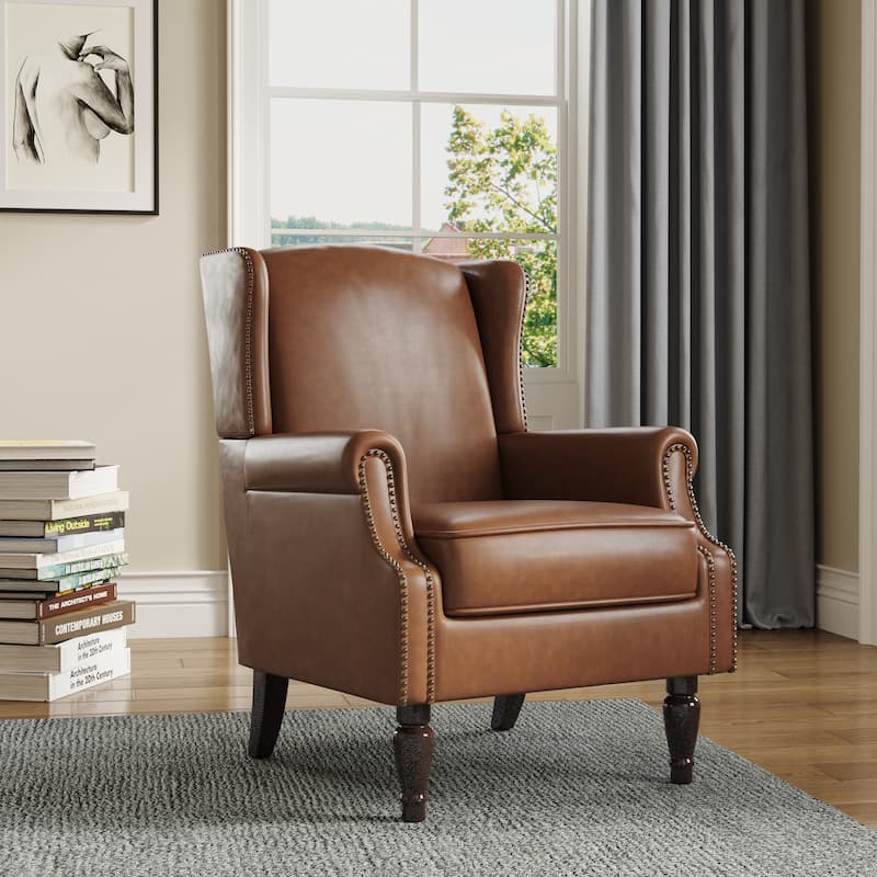 Upholstered Accent Chair Nailhead Trim Arm Chair