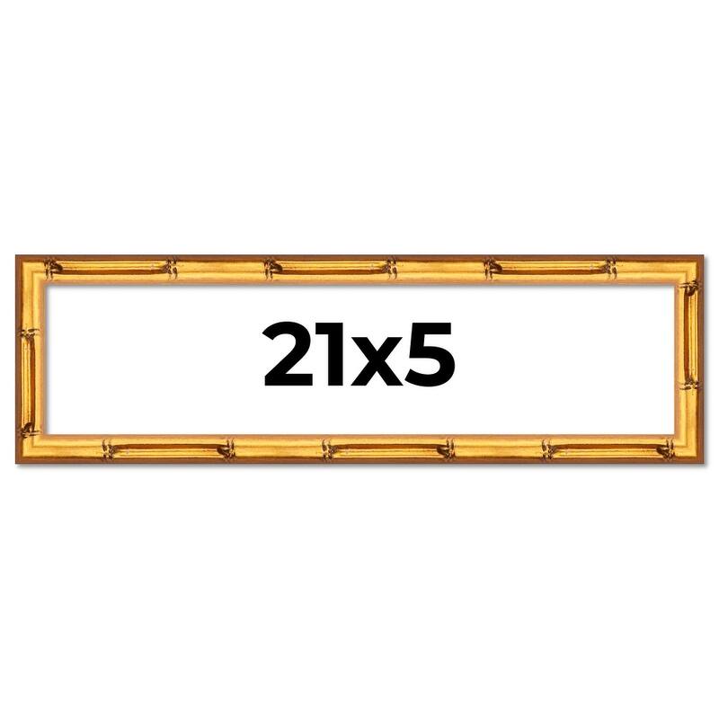 21x5 Frame Gold Bamboo Picture Frame Modern Photo Frame Includes UV Acrylic Shatter Guard Front Acid Free Foam Backing Board