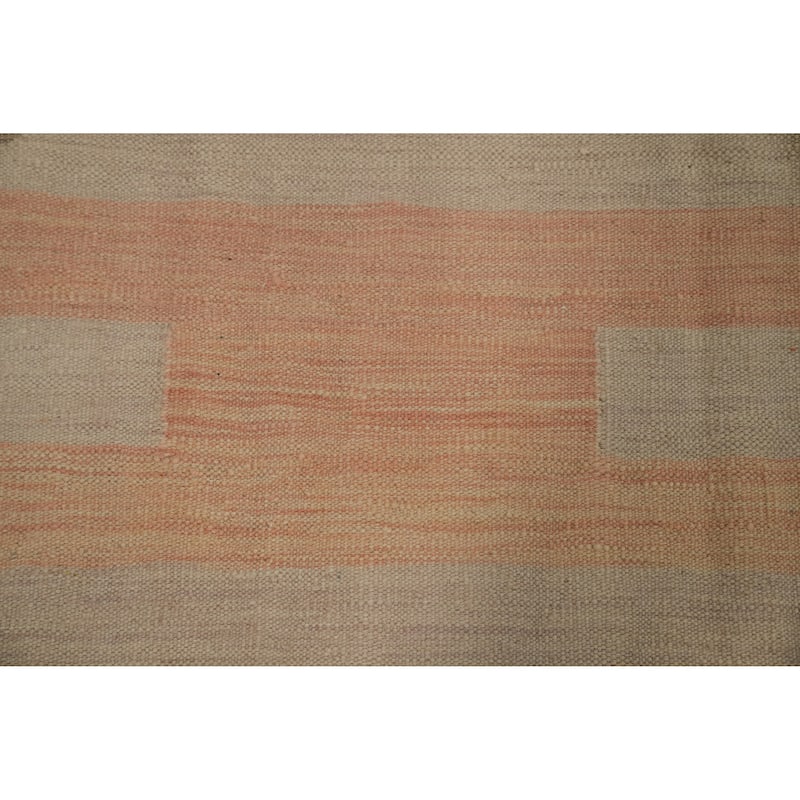 Hand Woven Southwestern Wool Beige Geometric Area Rug - 9' 10'' X 6' 7''