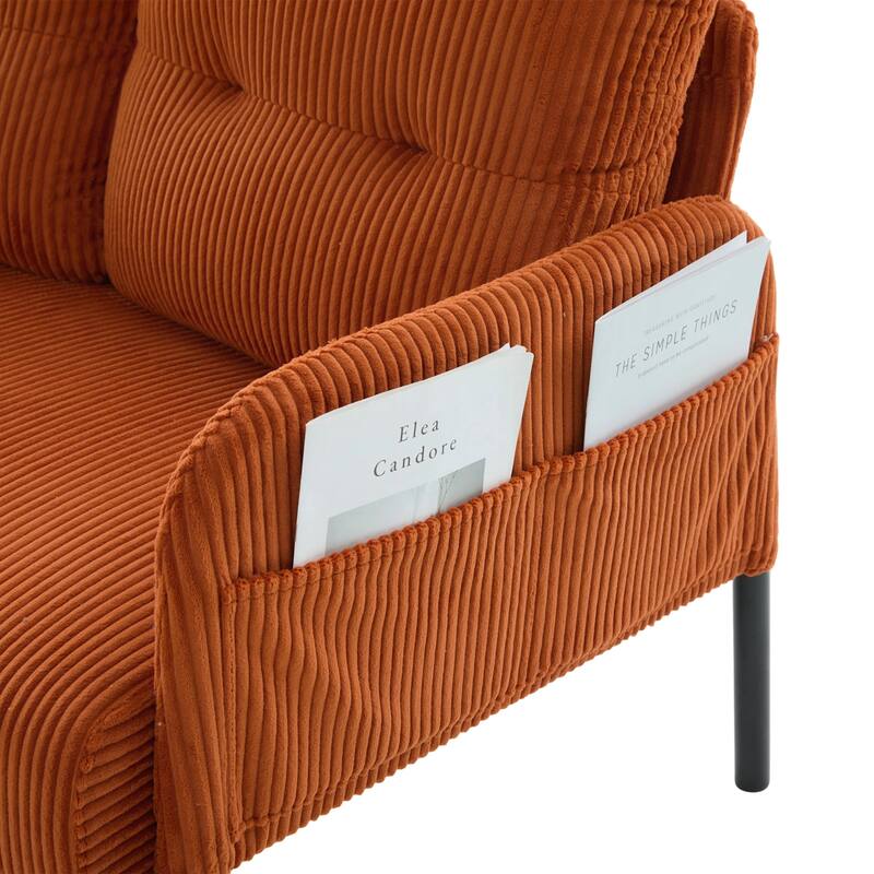 Oversized Loveseat, Modern & Plush Double-seater Sofa, Corduroy Upholstered Couch