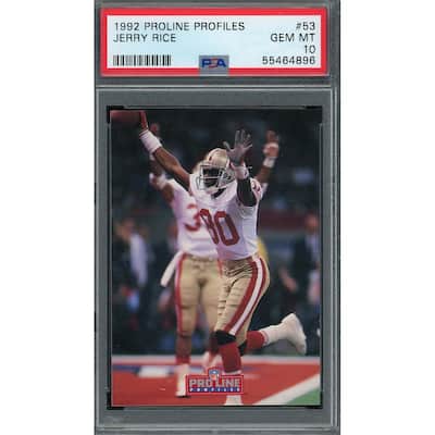 Jerry Rice 1992 Proline Profiles Football Card #53 Graded PSA 10 - 8'6" x 11'6"