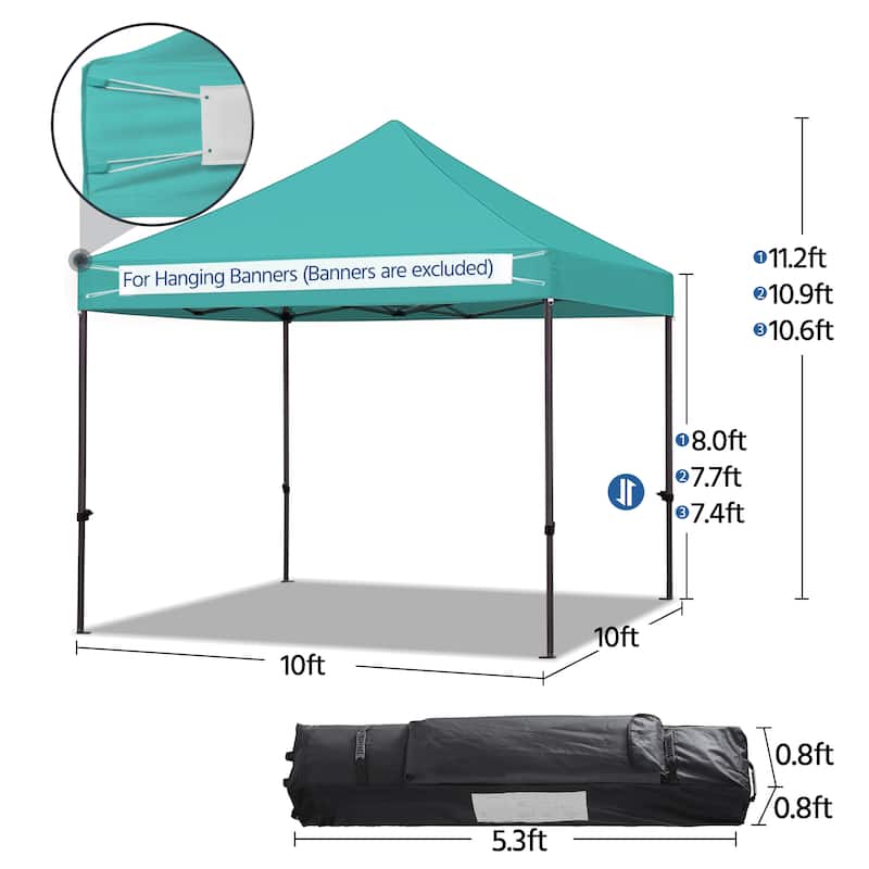 Yaheetech Adjustable Commercial Pop-up Canopy with Wheeled Carry Bag