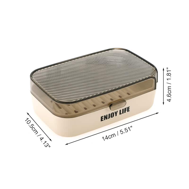 Waterproof with Cover Soap Holder for Bathroom 5.51"x4.13"x1.81" 1 Pc