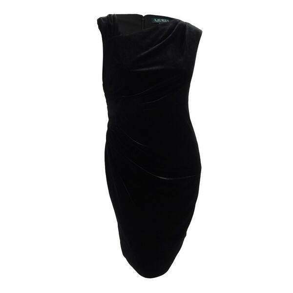 Lauren by Ralph Lauren Women's Stretch-Velvet Sheath Dress - Bed Bath &  Beyond - 41289872
