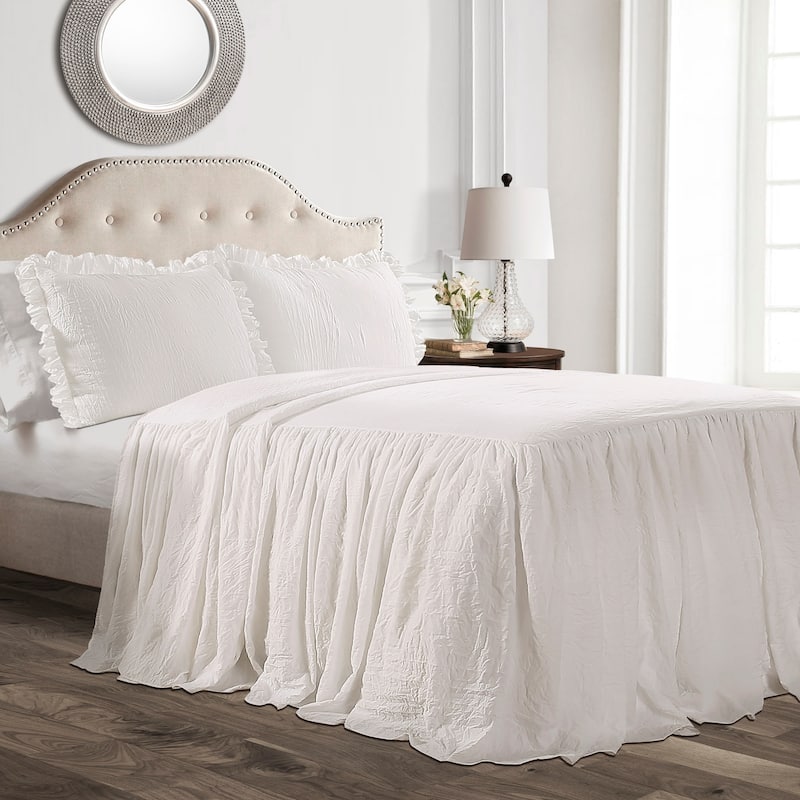 Lush Decor Ruffle Skirt Bedspread Set - White - California King