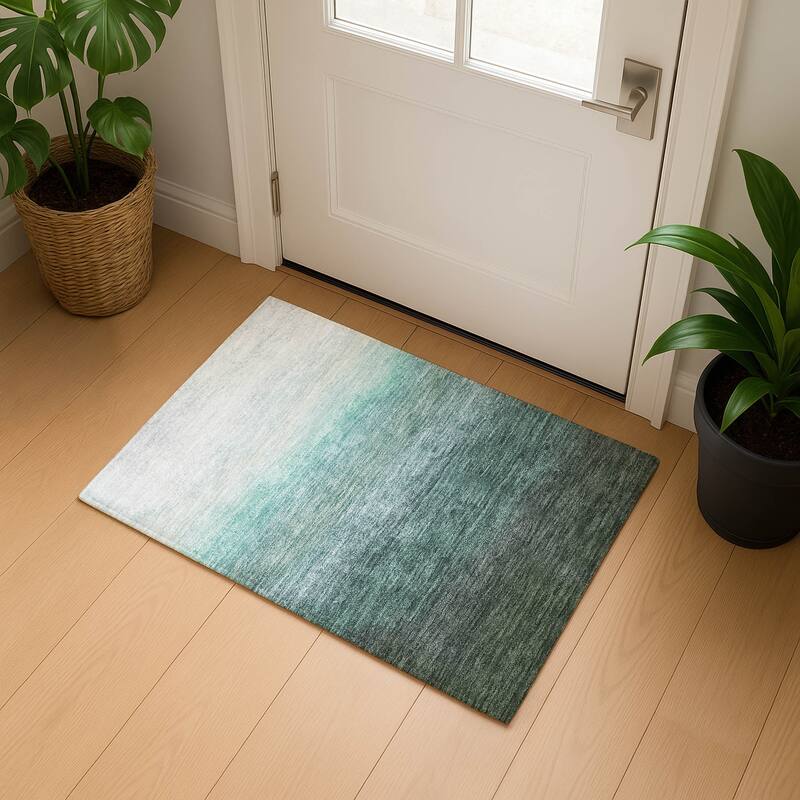 Premium Washable Super Soft Abstract Ombre Mayfield Rug - Seafoam - 1'8" x 2'6"