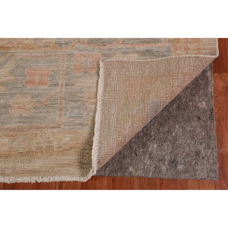 Hand Knotted Oriental 100% Wool Carpet Transitional All-Over Beige & Ivories Oushak Area Rug - 11' 10'' X 9' 0''