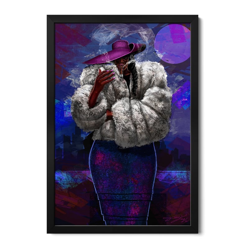 Smokin Hot Premium Framed Poster by DionJa'y - Black - 32x24x1