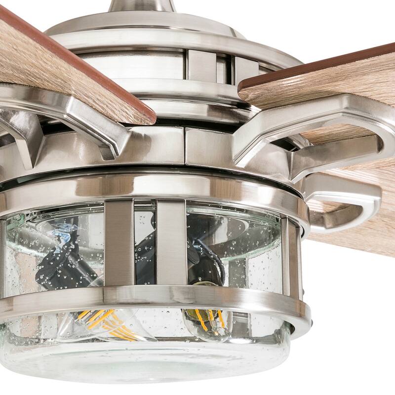 52" Honeywell Bonterra Brushed Nickel Contemporary Indoor LED Ceiling Fan with Light and Remote Control
