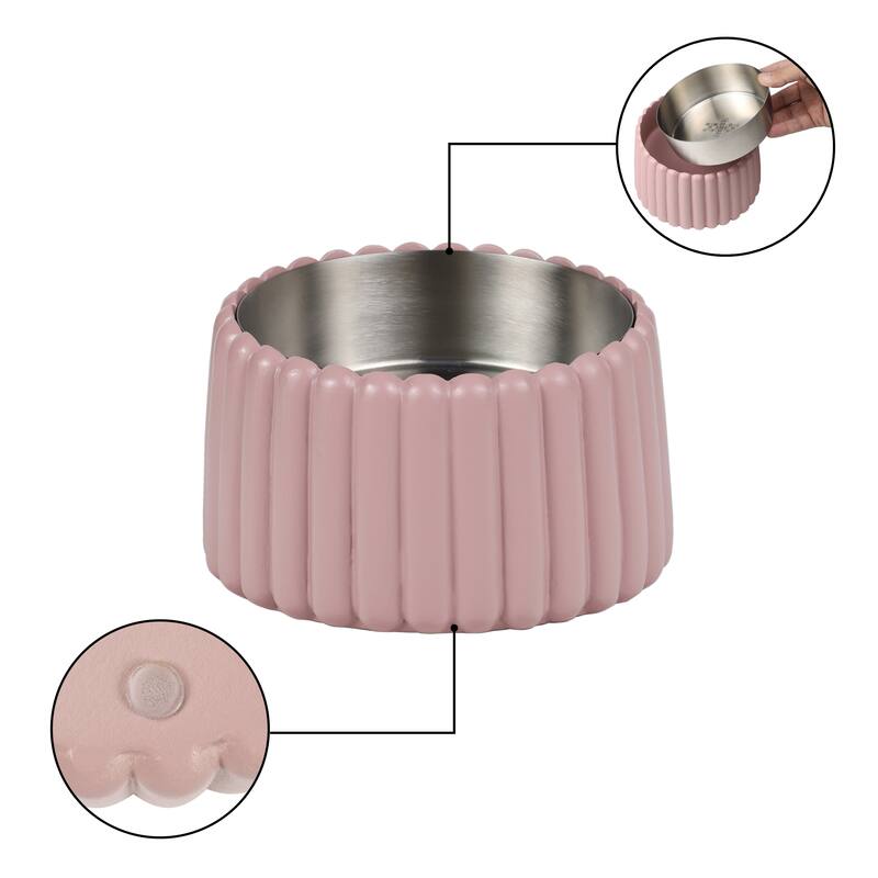 Intersecta Concrete & Steel Pet Feeder - 16oz with Metal Stand