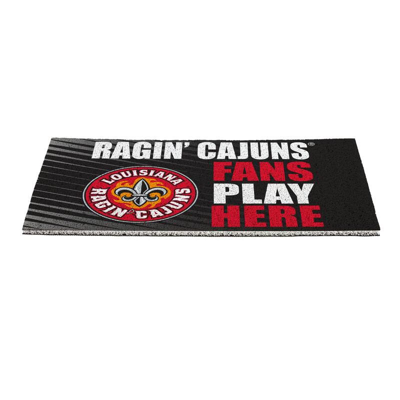 28 in. x 16 in. University of Louisiana-Lafayette "Fans Play Here" PVC Door Mat
