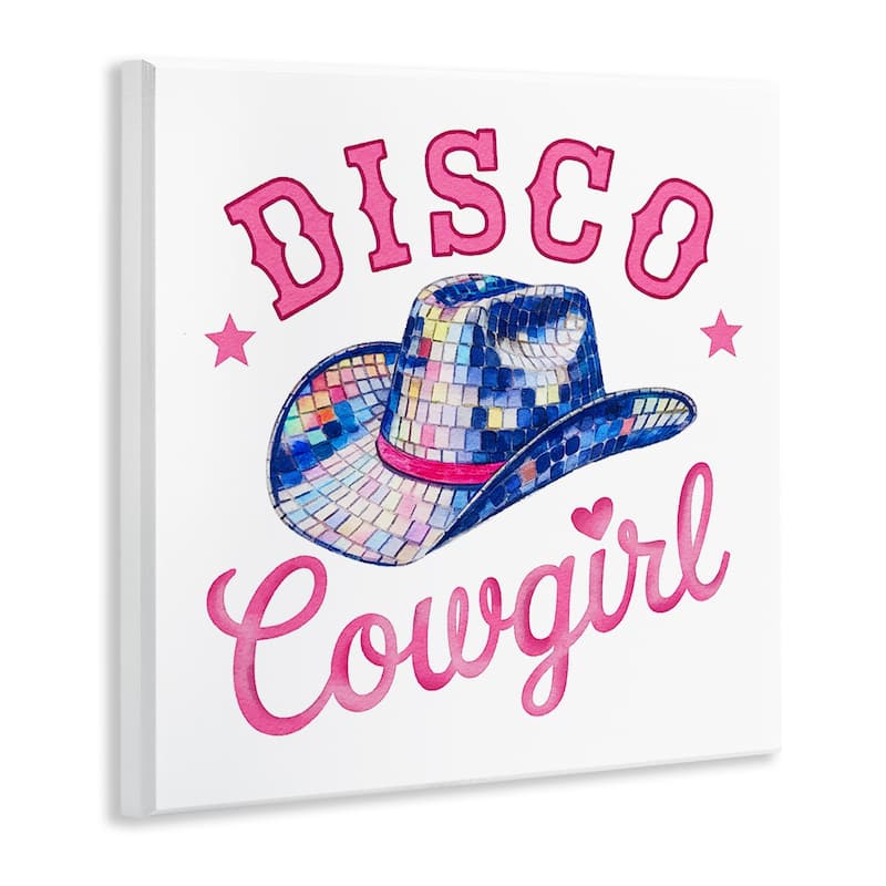Stupell Disco Cowgirl & Hat Wall Plaque Art Design By Amanda Greenwood