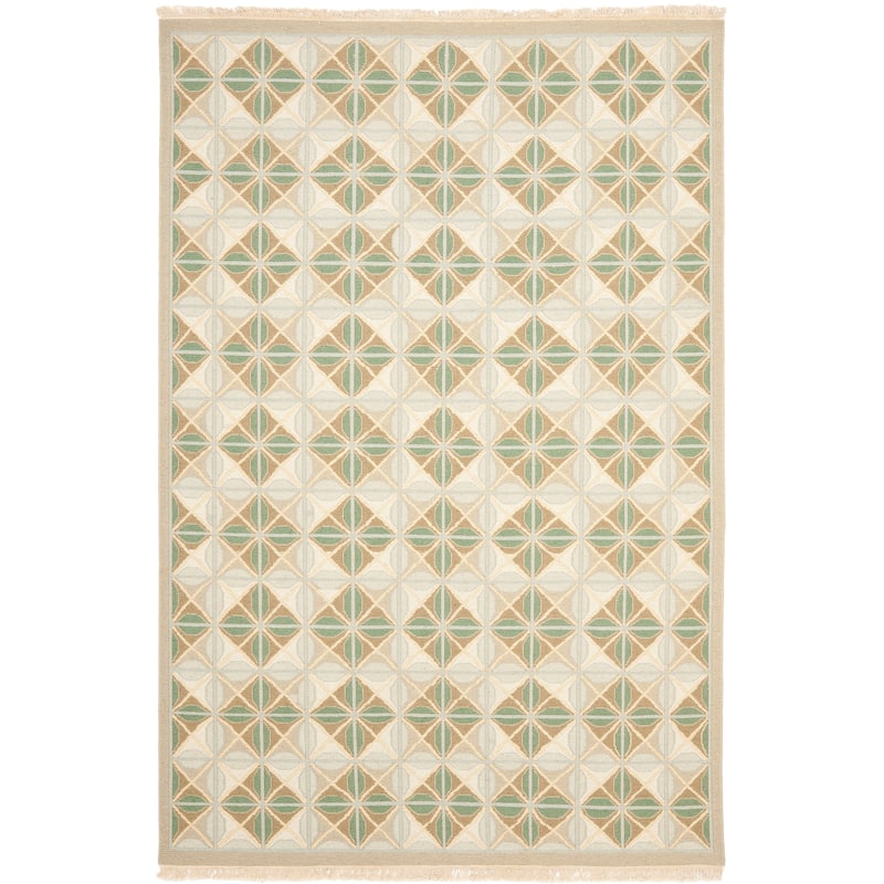 SAFAVIEH Couture Handmade Sumak Flatweave Arnolda Traditional Oriental Wool - 8' x 10' - Blue/Beige - Rectangle