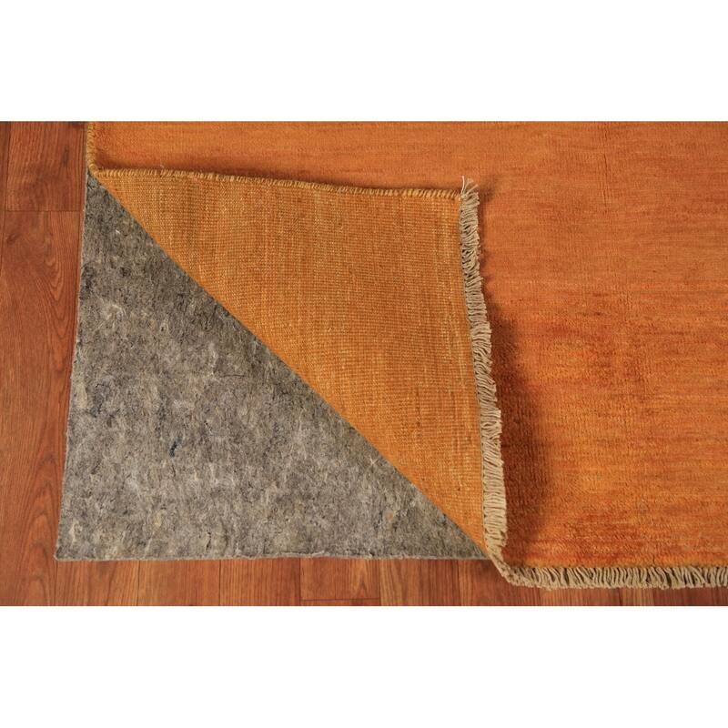 Orange Gabbeh Modern Rug Hand-Knotted Wool Carpet - 3'11" x 5'10"