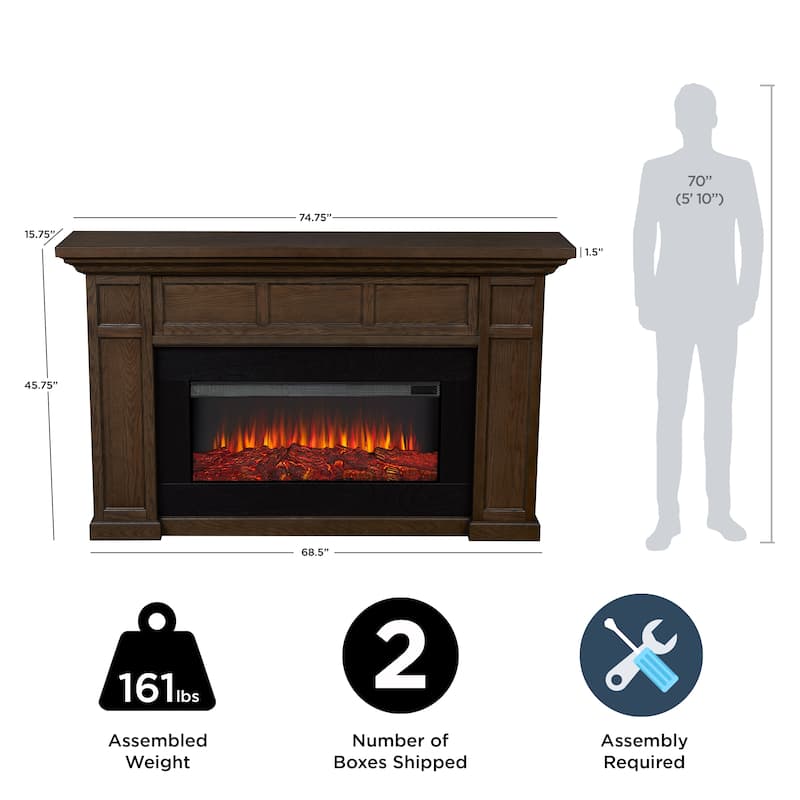 Alcott 75" Landscape Electric Fireplace by Real Flame