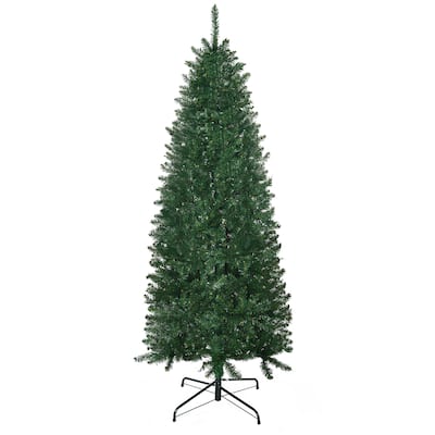 6FT Tall Unlit Slim Fir Artificial Christmas Tree with 583 Tips