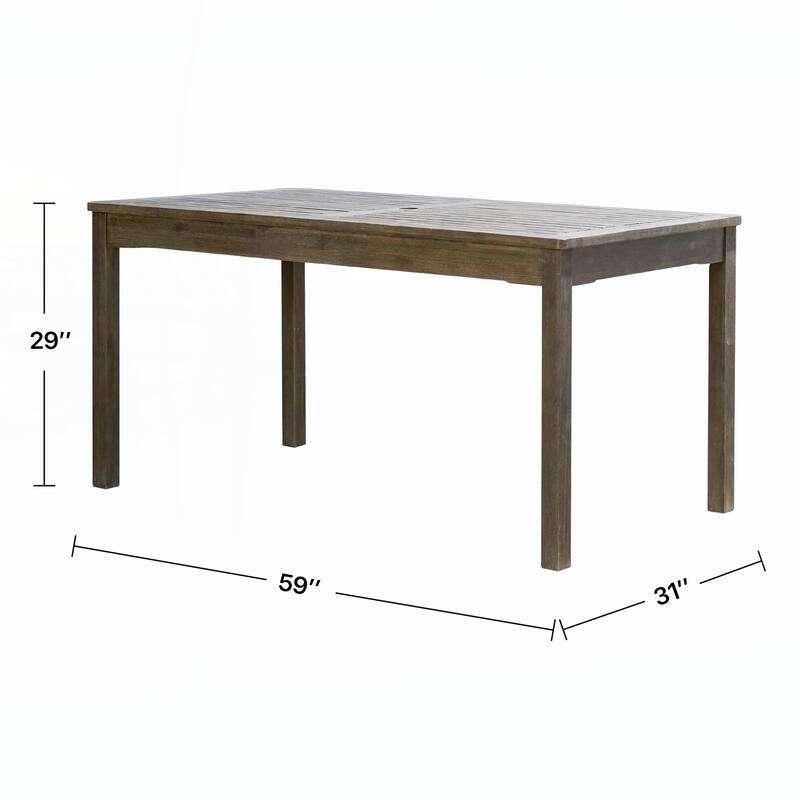 Outdoor Grey-washed Rectangular Patio Table