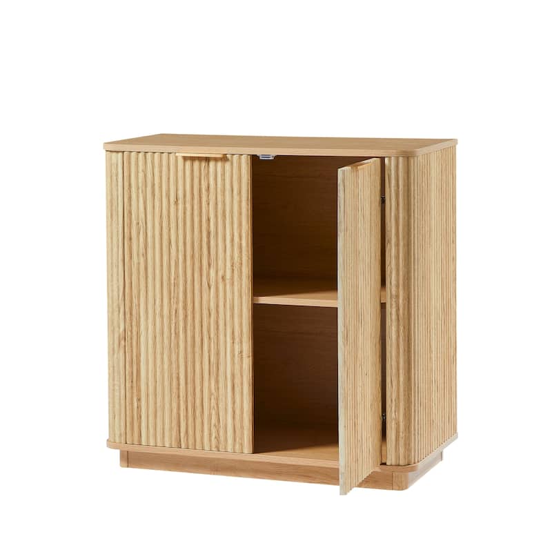 31.5" Buffet Cabinet Sideboard with Storage Curved wave Design for Bedroom, Living Room, Hallway, 31.5"W x 15.75"D x 31.5"H