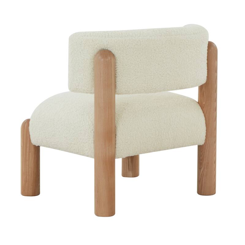 SAFAVIEH Couture Dineke Faux Shearling Accent Chair - 26 In. W x 26 In. D x 28 In. H - 26Wx26Dx28H