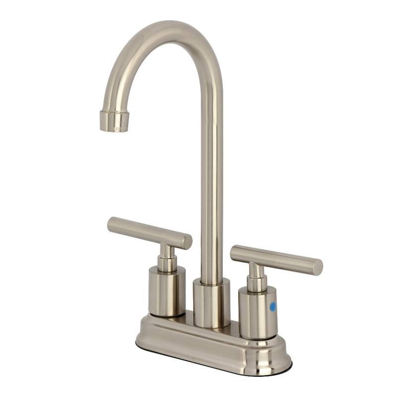 Kingston Brass Manhattan Two-Handle 2-Hole Deck Mount Bar Faucet - Brushed Nickel