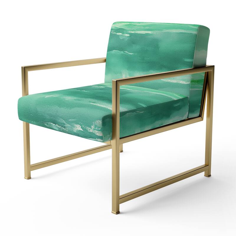 Designart "From the Shore" Upholstered Beach Accent Chair - Nautical & Coastal Arm Chair For Bedroom