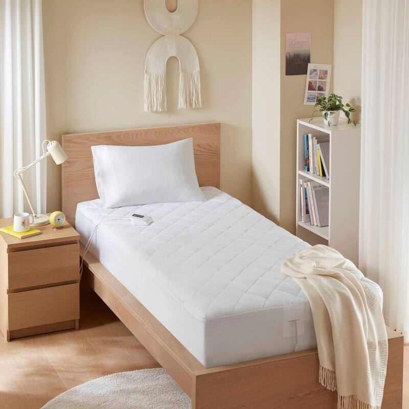 Serta Microfiber Zoned Heated Mattress Pad - Twin - White