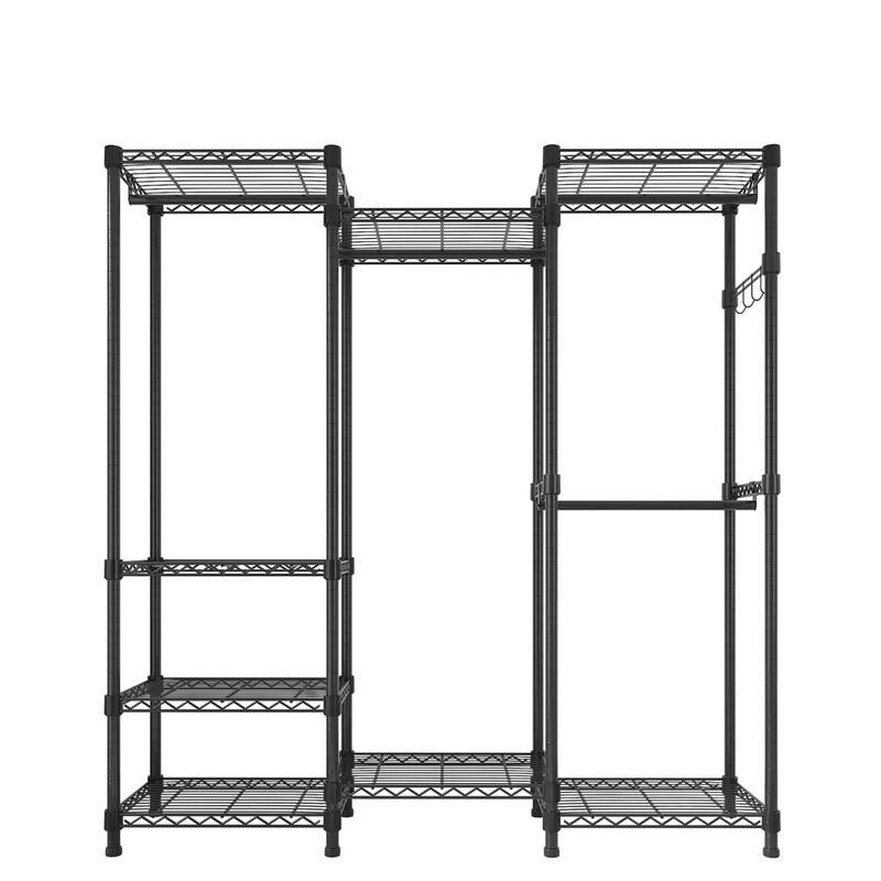 Freestanding Metal Wire Garment Rack Wardrobe Black