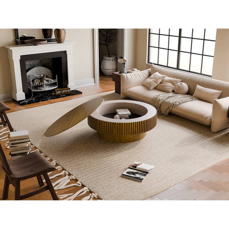 39.37'' Round Coffee Table with Storage