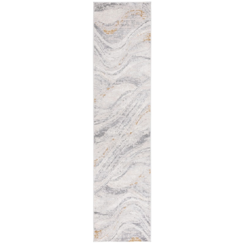 SAFAVIEH Palma Lovey Modern Abstract Rug - 2'2" x 9' Runner - Beige/Light Grey