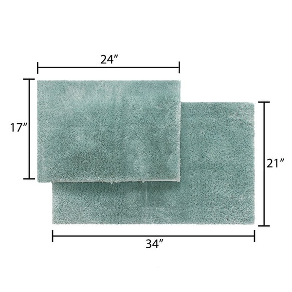 dimension image slide 0 of 5, Chesapeake Luxury Microfiber Bath Rug Set 20”X32” 23”X39”