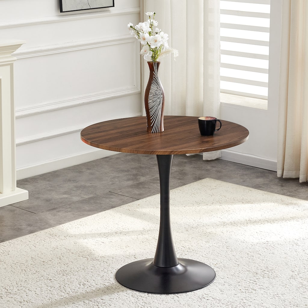 Kitchen Table with Thickened Tabletop, Round Tulip Dining Table, Bistro Table Circle Table Coffee Table