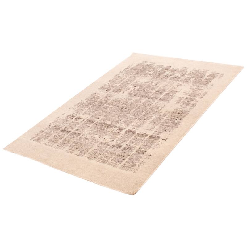 ECARPETGALLERY Hand-knotted Tangier Cream, Grey Wool Rug - 5'0 x 7'9