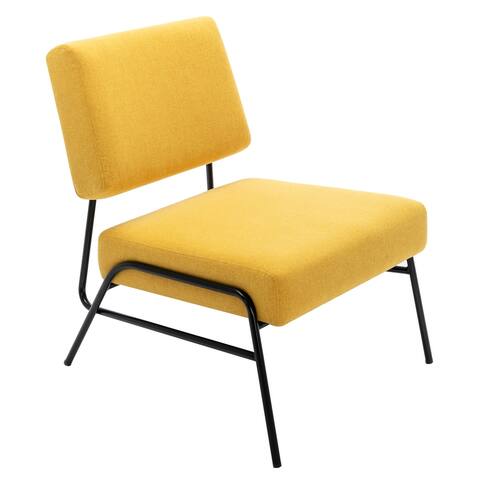 Nestfair Metal Frame Slipper Chair Armless Accent Chair Lounge Chair