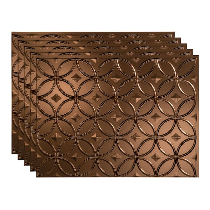FASÄDE Rings Decorative Vinyl Backsplash Panel - 5 Pack - Oil Rubbed Bronze