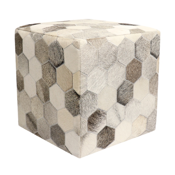 Pasargad Home Galaxy Cowhide Ottoman 18