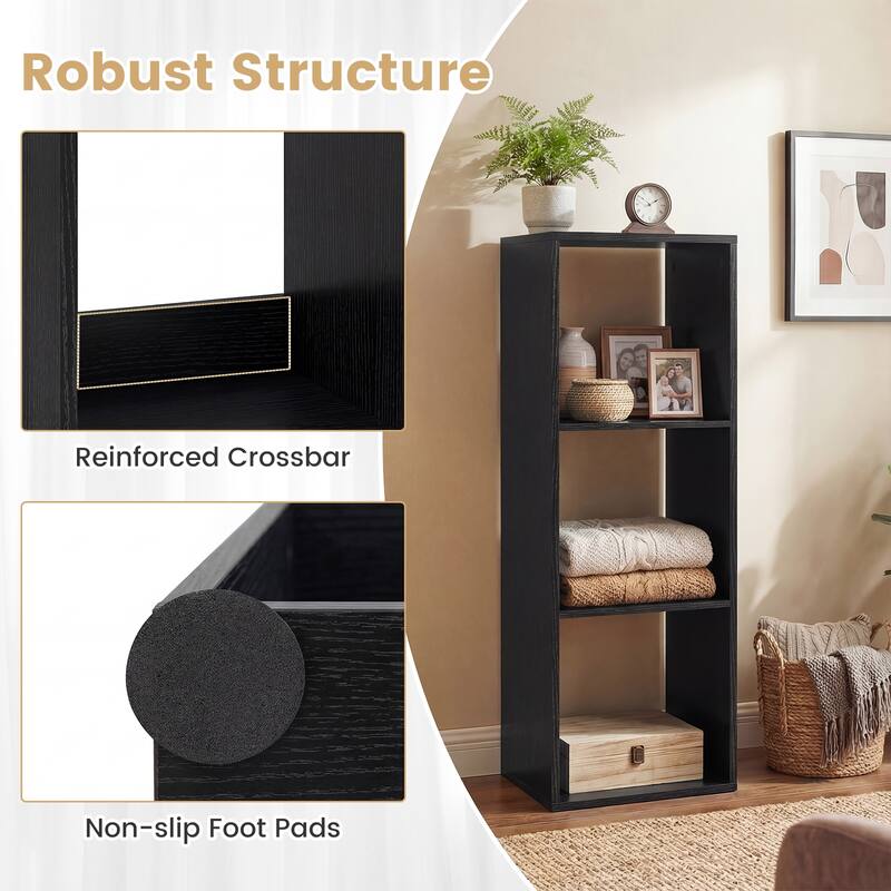 Gymax 3-Cube Open Back Bookcase Set of 2 w/ Anti-tip Kit Modern Style