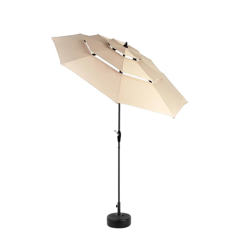 Topcraft 10ft Aluminum 3 Tier Tiltable Market Umbrella
