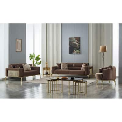Aria 3-Pieces One Sofa One Loveseat One Chair Living Room Set