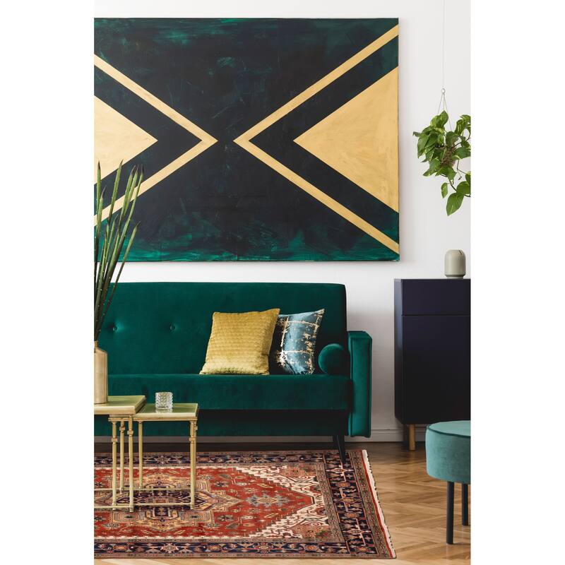 ECARPETGALLERY Hand-knotted Serapi Heritage Dark Copper Wool Rug - 9'0 x 12'0