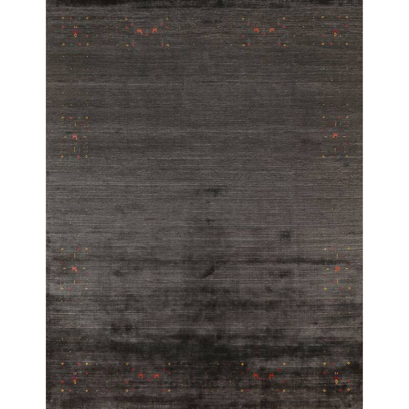 Gabbeh Area Rug Handmade Tribal Wool Carpet - 8'2" x 9'9"