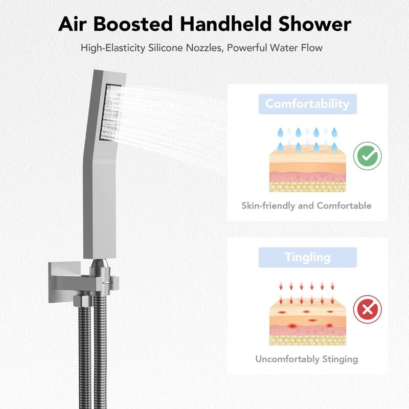 EVERSTEIN Dual Shower System 12" Rain Shower Head with High Pressure Handheld Sprays
